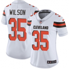 Women's Nike Cleveland Browns #35 Howard Wilson Elite White NFL Jersey