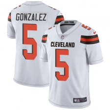 Men's Nike Cleveland Browns #5 Zane Gonzalez White Vapor Untouchable Limited Player NFL Jersey