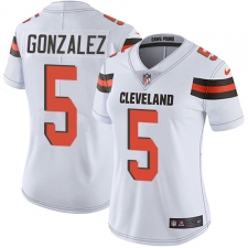 Women's Nike Cleveland Browns #5 Zane Gonzalez Elite White NFL Jersey