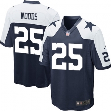 Men's Nike Dallas Cowboys #25 Xavier Woods Game Navy Blue Throwback Alternate NFL Jersey