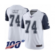 Men's Dallas Cowboys #74 Bob Lilly Limited White Rush Vapor Untouchable 100th Season Football Jersey
