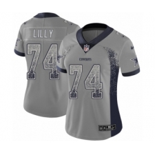 Women's Nike Dallas Cowboys #74 Bob Lilly Limited Gray Rush Drift Fashion NFL Jersey