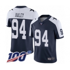 Men's Dallas Cowboys #94 Charles Haley Navy Blue Throwback Alternate Vapor Untouchable Limited Player 100th Season Football Jersey