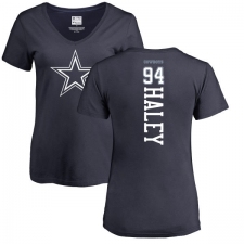 NFL Women's Nike Dallas Cowboys #94 Charles Haley Navy Blue Backer T-Shirt