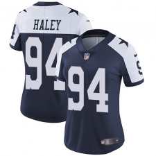 Women's Nike Dallas Cowboys #94 Charles Haley Navy Blue Throwback Alternate Vapor Untouchable Limited Player NFL Jersey