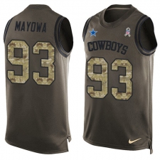 Men's Nike Dallas Cowboys #93 Benson Mayowa Limited Green Salute to Service Tank Top NFL Jersey