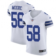 Men's Nike Dallas Cowboys #58 Damontre Moore Elite White NFL Jersey