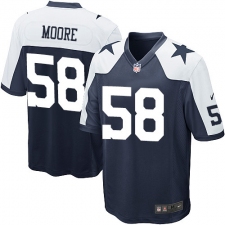 Men's Nike Dallas Cowboys #58 Damontre Moore Game Navy Blue Throwback Alternate NFL Jersey