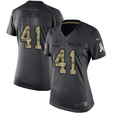 Women's Nike Dallas Cowboys #41 Keith Smith Limited Black 2016 Salute to Service NFL Jersey