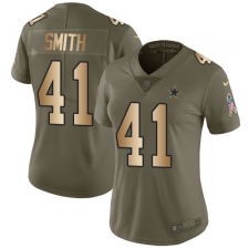 Women's Nike Dallas Cowboys #41 Keith Smith Limited Olive/Gold 2017 Salute to Service NFL Jersey