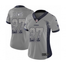 Women's Nike Dallas Cowboys #27 Jourdan Lewis Limited Gray Rush Drift Fashion NFL Jersey