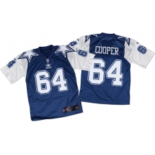 Men's Nike Dallas Cowboys #64 Jonathan Cooper Elite White/Navy Throwback NFL Jersey