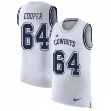 Men's Nike Dallas Cowboys #64 Jonathan Cooper Limited White Rush Player Name & Number Tank Top NFL Jersey