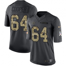 Youth Nike Dallas Cowboys #64 Jonathan Cooper Limited Black 2016 Salute to Service NFL Jersey