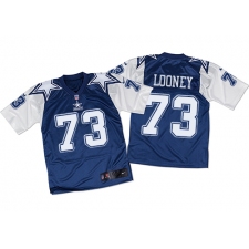 Men's Nike Dallas Cowboys #73 Joe Looney Elite White/Navy Throwback NFL Jersey