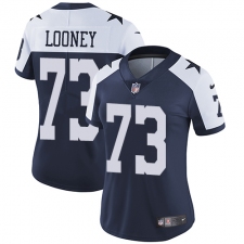 Women's Nike Dallas Cowboys #73 Joe Looney Elite Navy Blue Throwback Alternate NFL Jersey