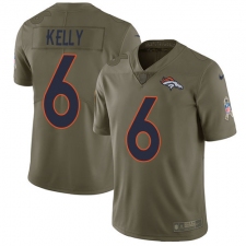 Men's Nike Denver Broncos #6 Chad Kelly Limited Olive 2017 Salute to Service NFL Jersey
