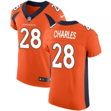 Men's Nike Denver Broncos #28 Jamaal Charles Orange Team Color Vapor Untouchable Elite Player NFL Jersey
