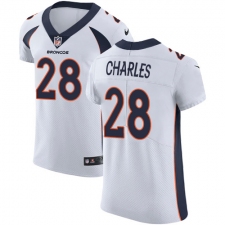 Men's Nike Denver Broncos #28 Jamaal Charles White Vapor Untouchable Elite Player NFL Jersey