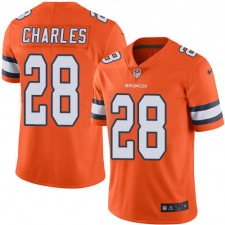 Youth Nike Denver Broncos #28 Jamaal Charles Limited Orange Rush Vapor Untouchable NFL Jersey