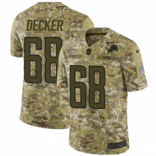 Youth Nike Detroit Lions #68 Taylor Decker Limited Camo 2018 Salute to Service NFL Jersey