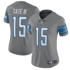 Women's Nike Detroit Lions #15 Golden Tate III Limited Steel Rush Vapor Untouchable NFL Jersey