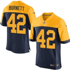 Men's Nike Green Bay Packers #42 Morgan Burnett Elite Navy Blue Alternate NFL Jersey