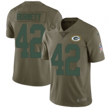 Men's Nike Green Bay Packers #42 Morgan Burnett Limited Olive 2017 Salute to Service NFL Jersey