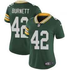 Women's Nike Green Bay Packers #42 Morgan Burnett Green Team Color Vapor Untouchable Limited Player NFL Jersey