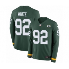Men's Nike Green Bay Packers #92 Reggie White Limited Green Therma Long Sleeve NFL Jersey