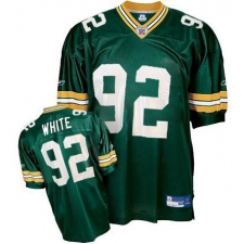 Reebok Green Bay Packers #92 Reggie White Green Team Color Authentic Throwback NFL Jersey