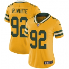 Women's Nike Green Bay Packers #92 Reggie White Limited Gold Rush Vapor Untouchable NFL Jersey