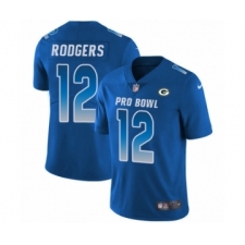 Men's Nike Green Bay Packers #12 Aaron Rodgers Limited Royal Blue NFC 2019 Pro Bowl NFL Jersey