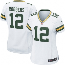 Women's Nike Green Bay Packers #12 Aaron Rodgers Game White NFL Jersey