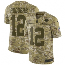 Youth Nike Green Bay Packers #12 Aaron Rodgers Limited Camo 2018 Salute to Service NFL Jersey