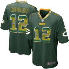 Youth Nike Green Bay Packers #12 Aaron Rodgers Limited Green Strobe NFL Jersey