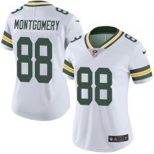 Women's Nike Green Bay Packers #88 Ty Montgomery Elite White NFL Jersey