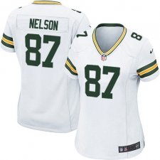 Women's Nike Green Bay Packers #87 Jordy Nelson Game White NFL Jersey