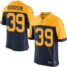 Men's Nike Green Bay Packers #39 Demetri Goodson Elite Navy Blue Alternate NFL Jersey