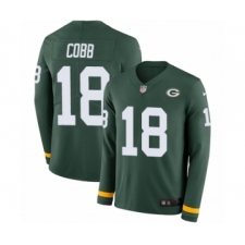 Men's Nike Green Bay Packers #18 Randall Cobb Limited Green Therma Long Sleeve NFL Jersey