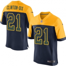 Men's Nike Green Bay Packers #21 Ha Clinton-Dix Elite Navy Blue Alternate Drift Fashion NFL Jersey