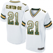 Men's Nike Green Bay Packers #21 Ha Clinton-Dix Elite White Road Drift Fashion NFL Jersey