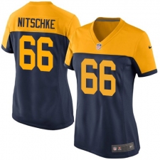 Women's Nike Green Bay Packers #66 Ray Nitschke Elite Navy Blue Alternate NFL Jersey