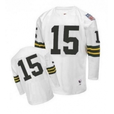 Mitchell and Ness Green Bay Packers #15 Bart Starr Authentic White Throwback NFL Jersey