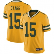 Youth Nike Green Bay Packers #15 Bart Starr Limited Gold Rush Vapor Untouchable NFL Jersey
