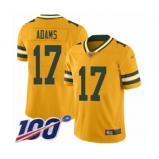 Men's Green Bay Packers #17 Davante Adams Limited Gold Inverted Legend 100th Season Football Jersey