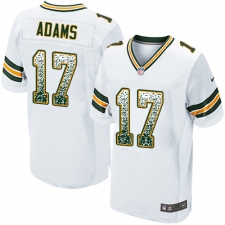 Men's Nike Green Bay Packers #17 Davante Adams Elite White Road Drift Fashion NFL Jersey