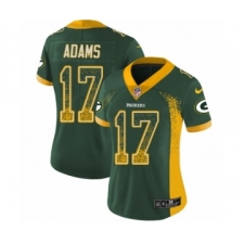 Women's Nike Green Bay Packers #17 Davante Adams Limited Green Rush Drift Fashion NFL Jersey