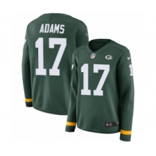 Women's Nike Green Bay Packers #17 Davante Adams Limited Green Therma Long Sleeve NFL Jersey