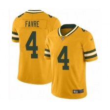 Men's Green Bay Packers #4 Brett Favre Limited Gold Inverted Legend Football Jersey